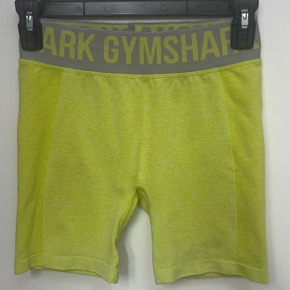 Gymshark Flex Shorts, Sz. S, Gray waistband, greenish yellow shorts, 3” inseam - Picture 5 of 12
